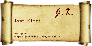 Jost Kitti névjegykártya